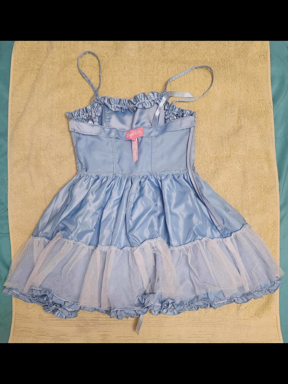Dolls Kill Sugar Thrillz Size Small Takes The Cake Blue Mini Dress - Picture 7 of 11